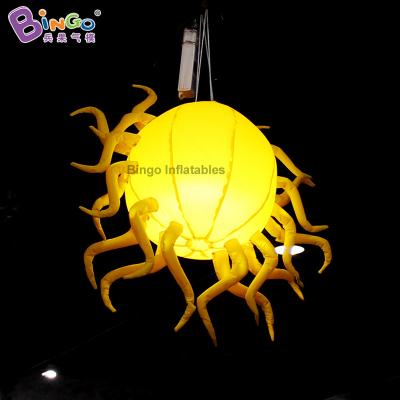 China Inflatable LED Light Pattern For Party / Wedding / Exhibition / Event HIGH PROFILE ITEM LED Inflatable Hanging Lamp Custom Design Lighting Sun Shape Decoration for sale