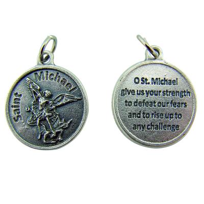 China China Customized Saint St Michael of Arkhangel with Catholic Prayer Protection Saint Medal for sale