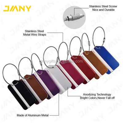 China Metal Custom Printing Professional Aluminum Metal ID Tags Bag Luggage Tags for sale