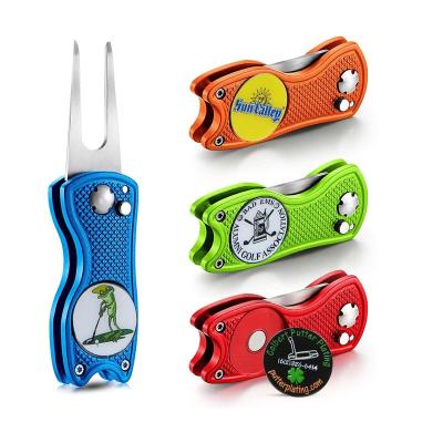 China Stainless Steel Aluminum Alloy Customized High Quality Aluminum Metal Knockout Golf Divot Repair Tool for sale