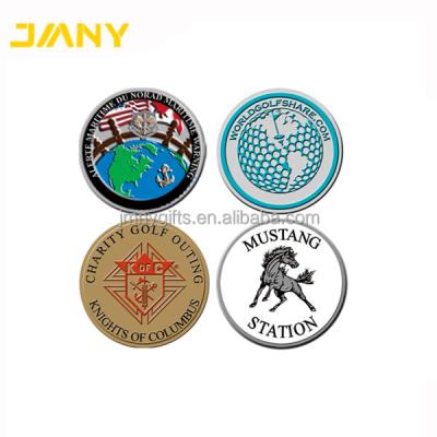 China Custom Brass/Copper/Zinc Alloy/Iron Bronze Etc Markers Logo Enamel Color Magnetic Golf ball for sale