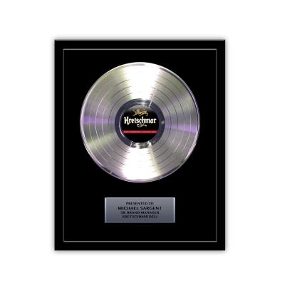 China Custom Europe Gold LP Album CD Display Disc Record Music Award Plaque Dusc for sale