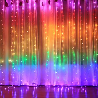 China 3X3M Beautiful Christmas Decoration Lighting Copper Wire Curtain Fairy String Light for sale