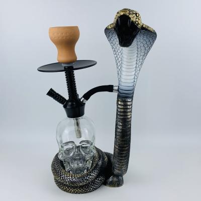 China 2021 Skeleton Resin Cobra Hookahs Hookah Bowl With Lights Changing Shisha Sheesha Nargile Wholesale High Quality for sale