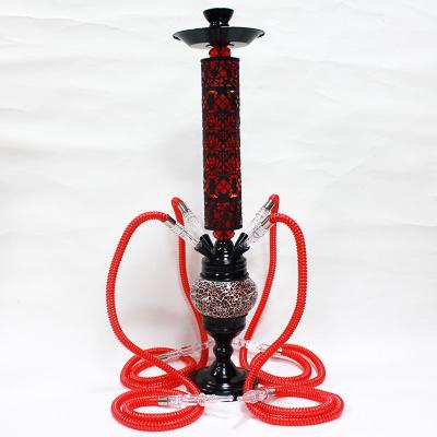 China Customized Electric Hookah 75CM Available High Quality 4 Hose Led Hookah Shisha Music Glass For Bar Cafe Lounge for sale