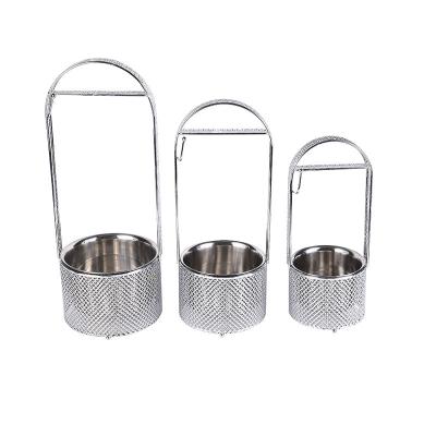 China Wholesale Plastic 3 Set Sliver Plated Stainless Steel Shisha Hookah Charcoal Holder With Bowl for sale