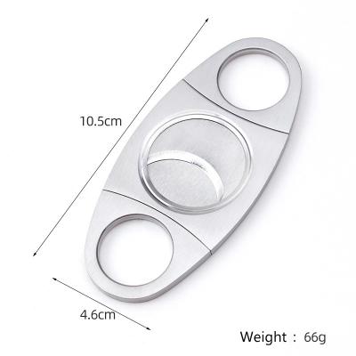 China Minimalist Factory Double Ring Guillotine Cheap Stainless Steel Custom Wholesale Perfect Cigar Cutter for sale