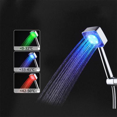 China Turbo Spa Disposable High Pressure Showerhead Light Color Hand Led Changing Shower Head for sale