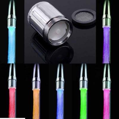 China Wholesale Disposable 3 Color RGB Glow No Battery Temperature Sensor Automatic Shower Led Light Water Faucet Faucet For Home for sale