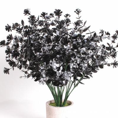 China Fashional Artificial Flowers Black Eucalyptus Bouquet Gothic Halloween Flowers Wedding Artificial Plants For Party Wedding Decor Flowers for sale