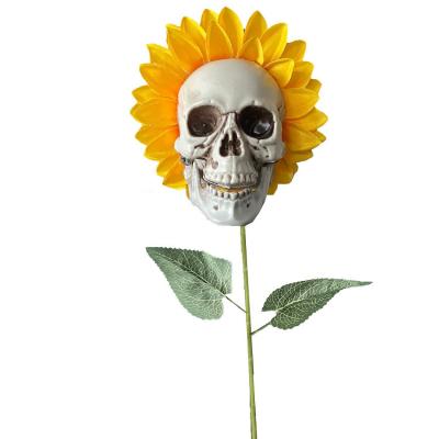 China Wholesale Durable Sunflower Halloween Decoration Horror Atmosphere Garden Simulation Flower Ornament Plant Decorations for sale