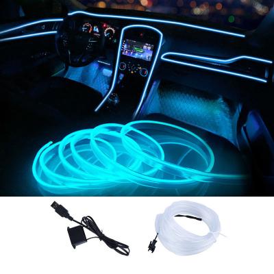 China Long Lasting Car Styling Line Cold Light Atmosphere Lamp Car Lights Neon Car Led RGB Atmosphere Light Interior Neon Strip for sale