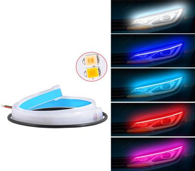 China Car LED Flexible DRL Strip 12V LED Daytime Running Light Waterproof Flexible LED DRL Lights Universal Turn Signal Light Car LED DRL Daytime Running Light for sale