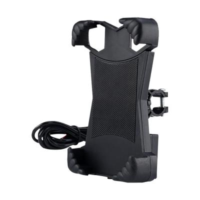 China Universal Waterproof Safty Moto Bike Adjustable ABS Motorcycle Phone Holder With Usb For Motorbike for sale