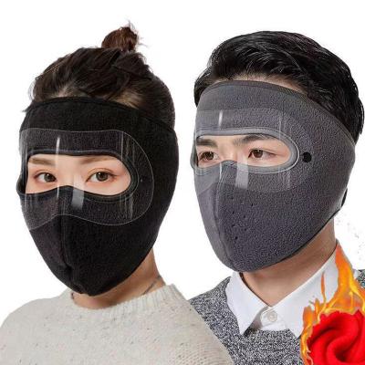 China Outdoor Use Winter Warm-mask Face-masks Climbing Face-mask Cold And Windproof Hearing Protection Double-Layer Fleece Full Face Mask for sale