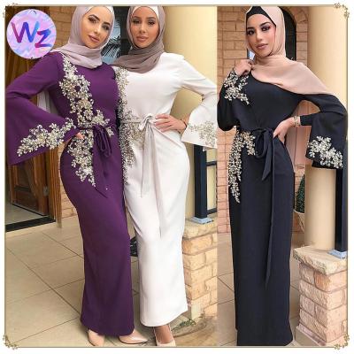 China Wholesale Fashion Muslim Women Muslim Women Anti-wrinkle Embroidered Modern Elegant Embroidered Clothing Fit Woman Hip Long Dress Slim Kaftan Longdress for sale