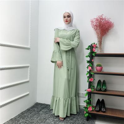 China Anti-wrinkle beaded maxi dress muslim abaya slim dress dropshipping for modern women muslim prayer outfit women's suit for sale