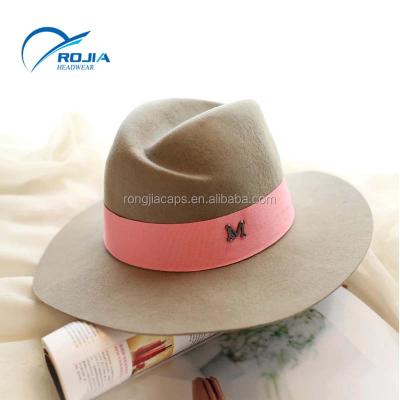 China 100% handmade 100% winter wool ribbon special design men's kahkia hats for sale