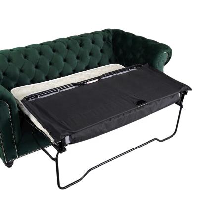 China (Other) Classic 2 Seater Chesterfield Living Room Sofa Bed Adjustable Folding Green Velvet Fabric Cofa Bed for sale