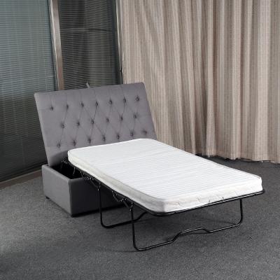 China Modern Fabric Foldable Gray Sofa Pull Out Mattress Foldable Ottoman Sofa Bed Box Seat Hotel Living Room Furniture for sale