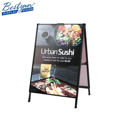 China Side A Sidewalk Sidewalk Indoor / Double Outdoor Advertising Metal Sign Waterproof Free Standing Sign Frame Sign Holder for sale