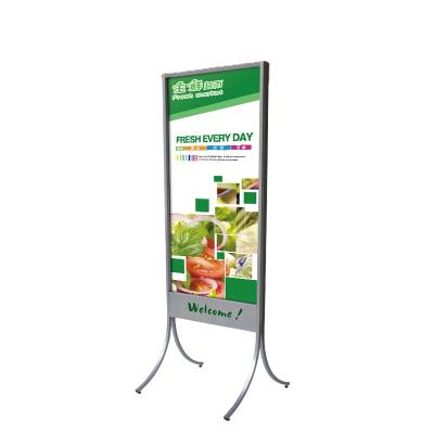 China New Design Indoor Mobile Floor Sign Rack Poster Stand Indoor Advertising Sign Rack for sale