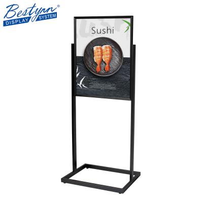 China Durable Indoor Metal Floor Sign Advertising Rack Sign Board Exhibition Promotional Stand for sale