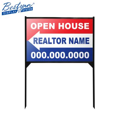 China New Design Real Estate Sign Real Estate Metal Signs Yard Advertising Sign Exterior View Lawn Sign for sale