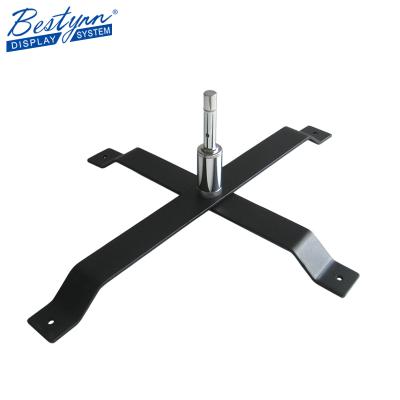 China Outdoor Real Estate Sign Open House Advertising Flag Pole Stand Up Black Base Metal Cross Support Base for sale