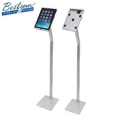 China Custom 360 Rotation Tablet Display Stand I-Pad Adjustable Flexible Floor Stand Safe Lock With Key for sale