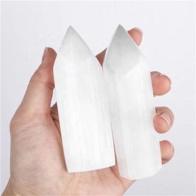 China Dong Hai Wholesale Natural Single Tricks Selenite Stick For Energy Magic Wands Decoration Healing Crystal Wand for sale