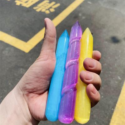 China Dong Hai Wholesale Bulk Point Healing Crystal Magic Wand Which Color-plated Selenite Tricks For Sale for sale