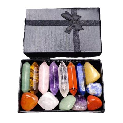 China Dong Hai for the sample! Crystal Crafts 2021 Discount Limited Sale For One Box 7 Chakras Hexagon Pillar Energy Healing Stone for sale