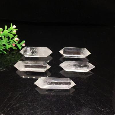 China Dong Hai for the sample! double clear quartz column six column prism crystal ornaments acute clear quartz point for sale