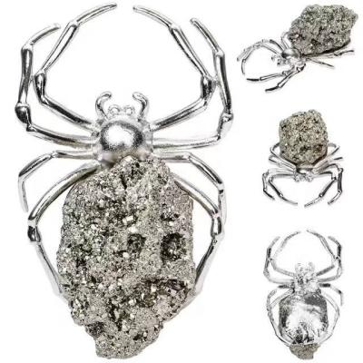 China Dong Hai Wholesale Folk Crafts Animal form hedgehog spider scorpion crafts alloy Crystal Specimen Handmade Art Dong inlaid mineral Hai for sale