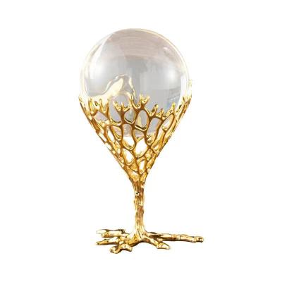 China China Crystal Ball Holder Tree Shaped Ornaments Clear Quartz Holding Coral Branch Shaped Living Room Metal Crafts for sale