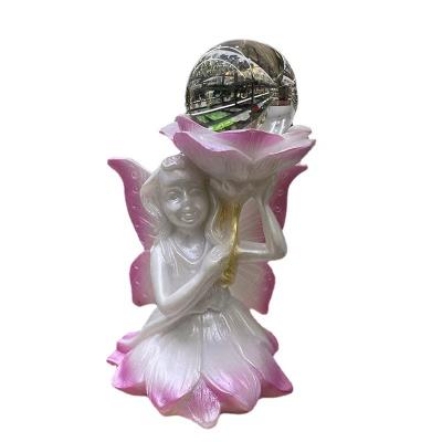 China China Wholesale Crystal Ball Base Flower Fairy Butterfly Resin Open Sphere Stand for sale