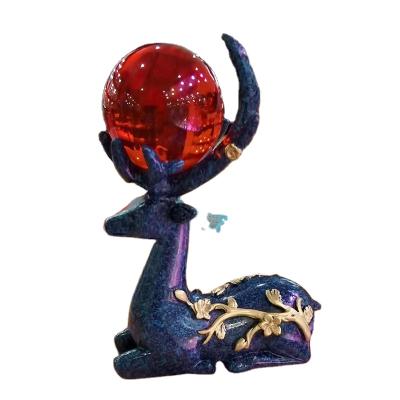 China China Wholesale Elks Shaped Resin Spheres Stand Fawn Shape Resin Opens Living Room Wine Cabinet Decorations for sale