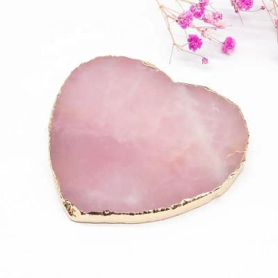 China Dong Hai Wholesale Bulk Rose Quartz Coaster Agate Dish Which Plating Phnom Penh Powder For Crystal Palette On Sale for sale