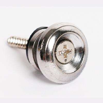 China Metal Strap Aluminum Lock Buttons End Pins Precision CNC Pin With Backing Screw Guitar Strap Buckle ST002 for sale