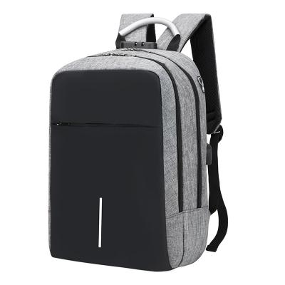 China 2018 new polyester business promotional backpack 15.6 padding men's laptop bags custom waterproof anti theft usb smart backpack with lock for sale