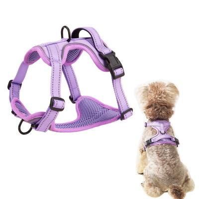 China Wholesale Reflective Pet Accessories Padded Soft Reflective Adjustable Mesh Dog Vest Harness for sale