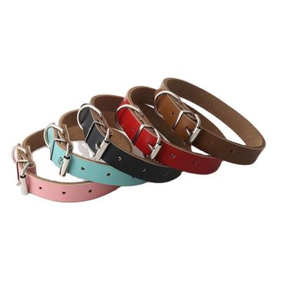 China Hot Selling Personalized Fashion Cats Dog Collars Leather Retractable Dog Collars For Small Dogs for sale