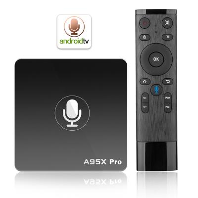 China TV BROADCAST Factory Voice Searching HD Android TV Box With Voice Remote Control Android Quad-core A95X PRO Amlogic S905W 7.1 2GB 16GB for sale