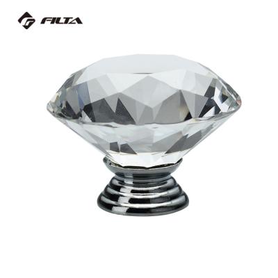 China Small Round Knob Furniture Diamond Bedroom Furniture Handles Crystal Glass Knobs Cabinet Knob for sale