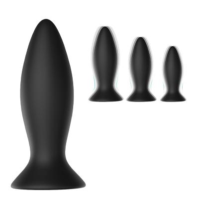 China 3 Size Vibrator Butt Plug 3Pcs Anal Vibrating Plug Set 9 Vibration Modes Plug Training Kit Anal Suction Cup Anal Bottom Sex Toys With 9 Vibration Modes For Men Women for sale