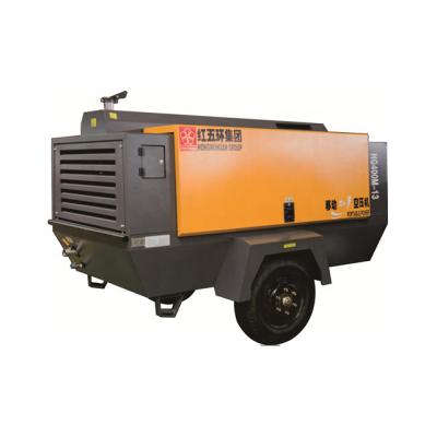 China 10m3/min 13bar mobile mining lubricated diesel portable screw air compressor for sand blasting for sale