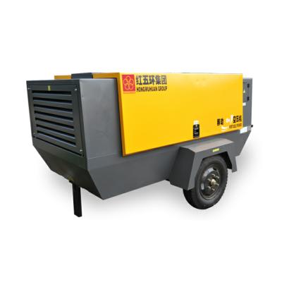 China 10m3/min 8bar portable quarry lubricated diesel screw air compressor for spray painting for sale