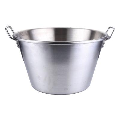 China Large Sustainable Deep Stainless Steel Cazo Frying Pan Suitable For Outdoor Cookware Sets for sale