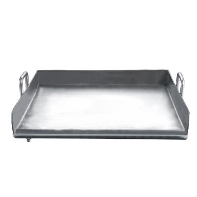 China Sustainable stainless steel griddle pan with even heating cross attaching for charcoal/gas grills tailgating and camping parties for sale